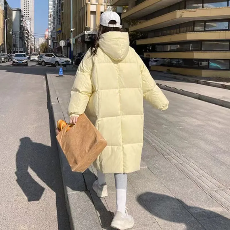 Down cotton clothes women's medium and long 2024 winter new Korean version loose cotton clothes thickened warm jacket tide