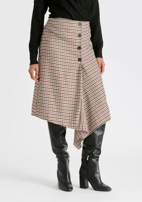 Draped Check Skirt