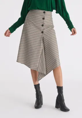 Draped Check Skirt