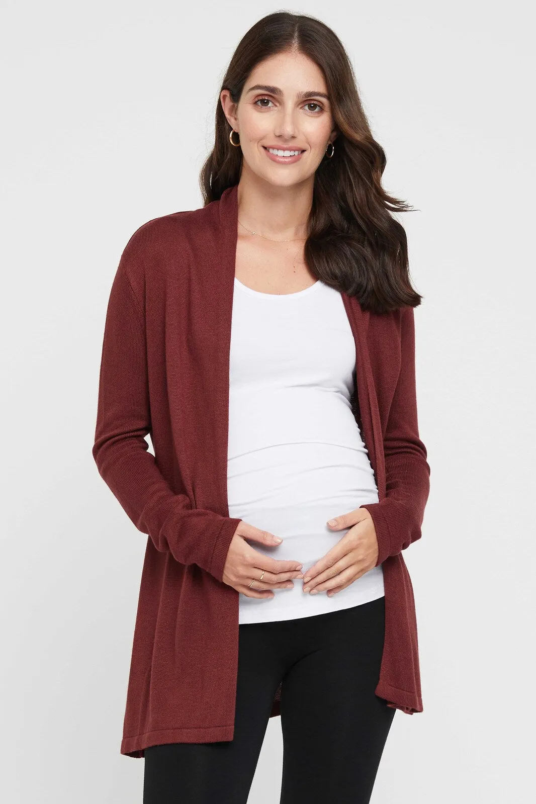 Duster Maternity Jacket - Burnt Brick