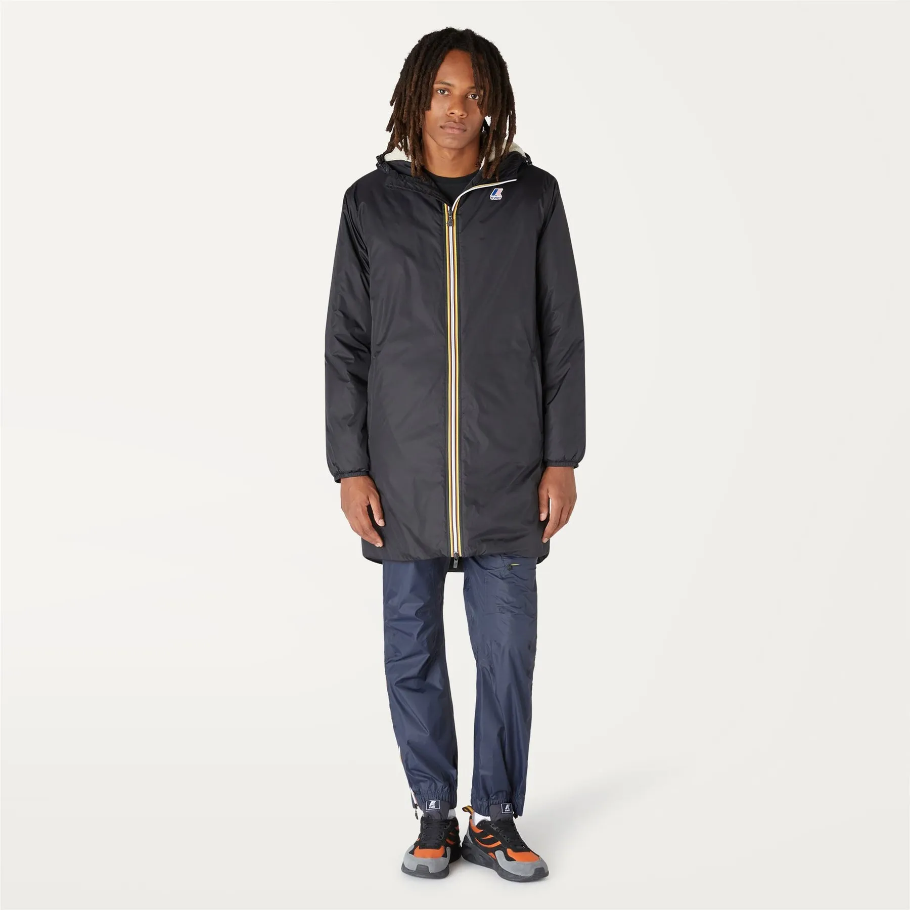 Eiffel Orsetto - Unisex Sherpa Lined Waterproof Rain Jacket in Black Pure