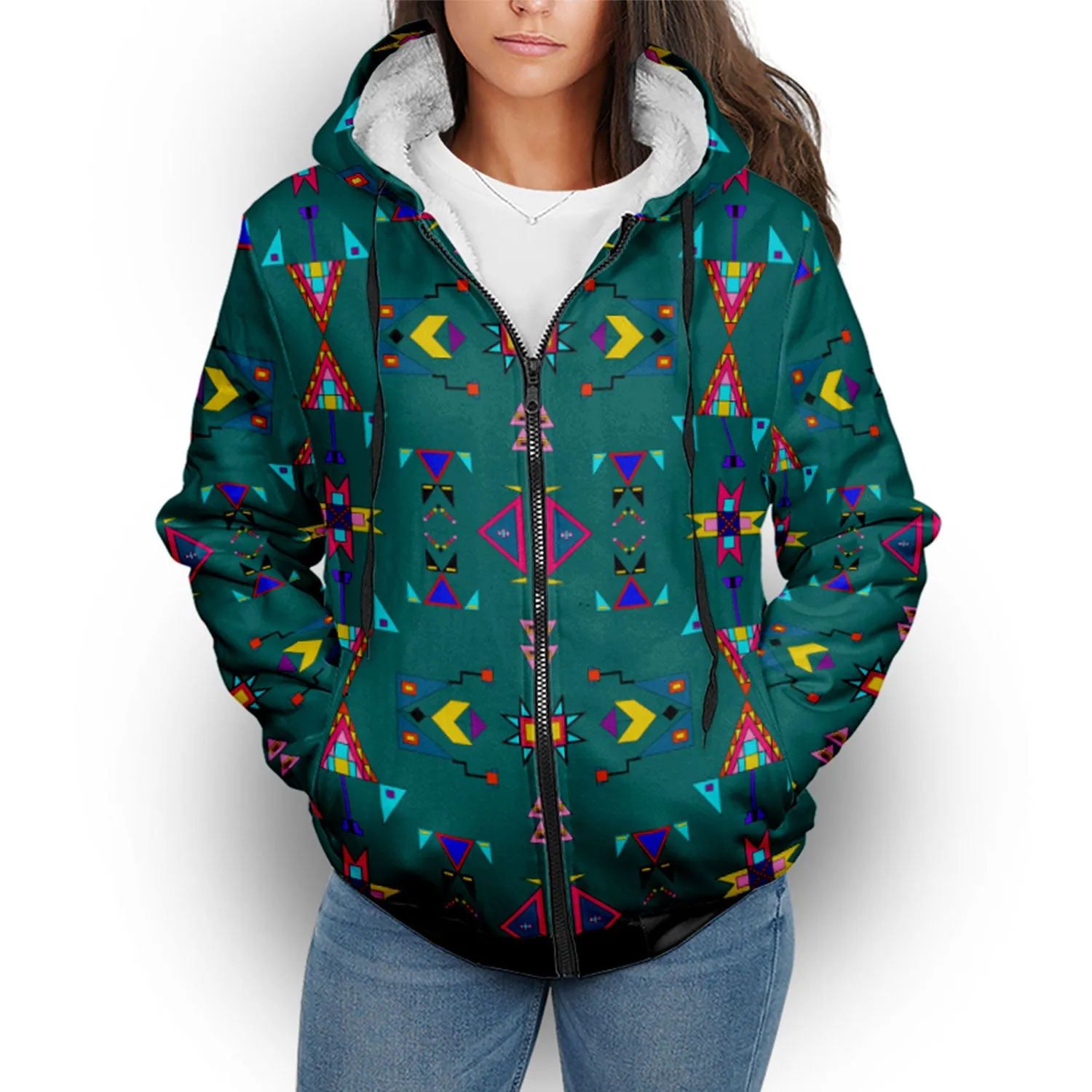 Enemy Territory Teal Sherpa Hoodie