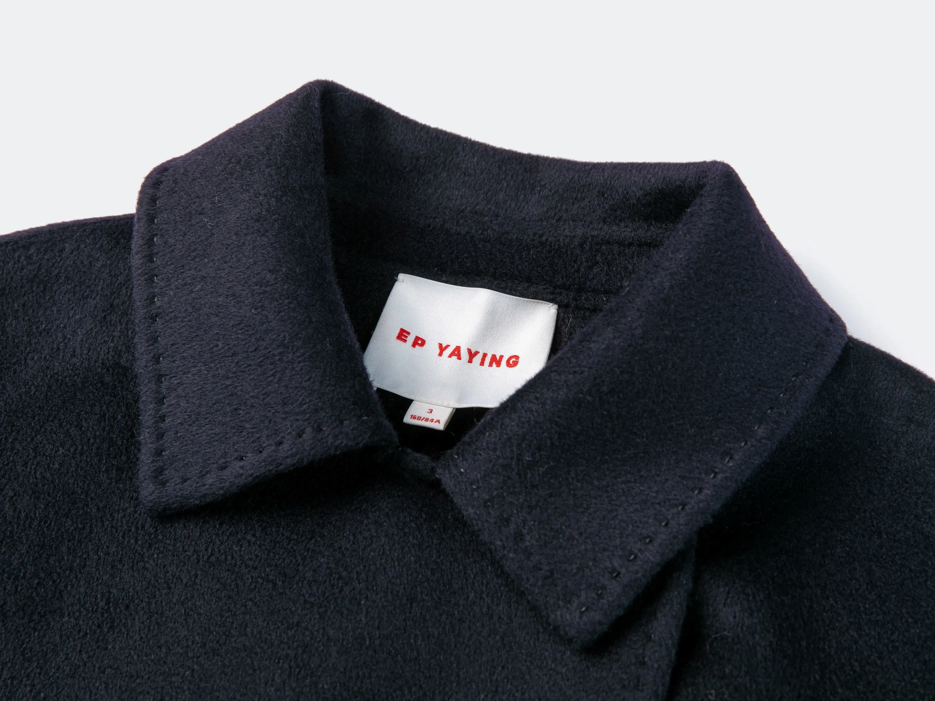 EP YAYING Lapel Collar Belted Cashmere Coat