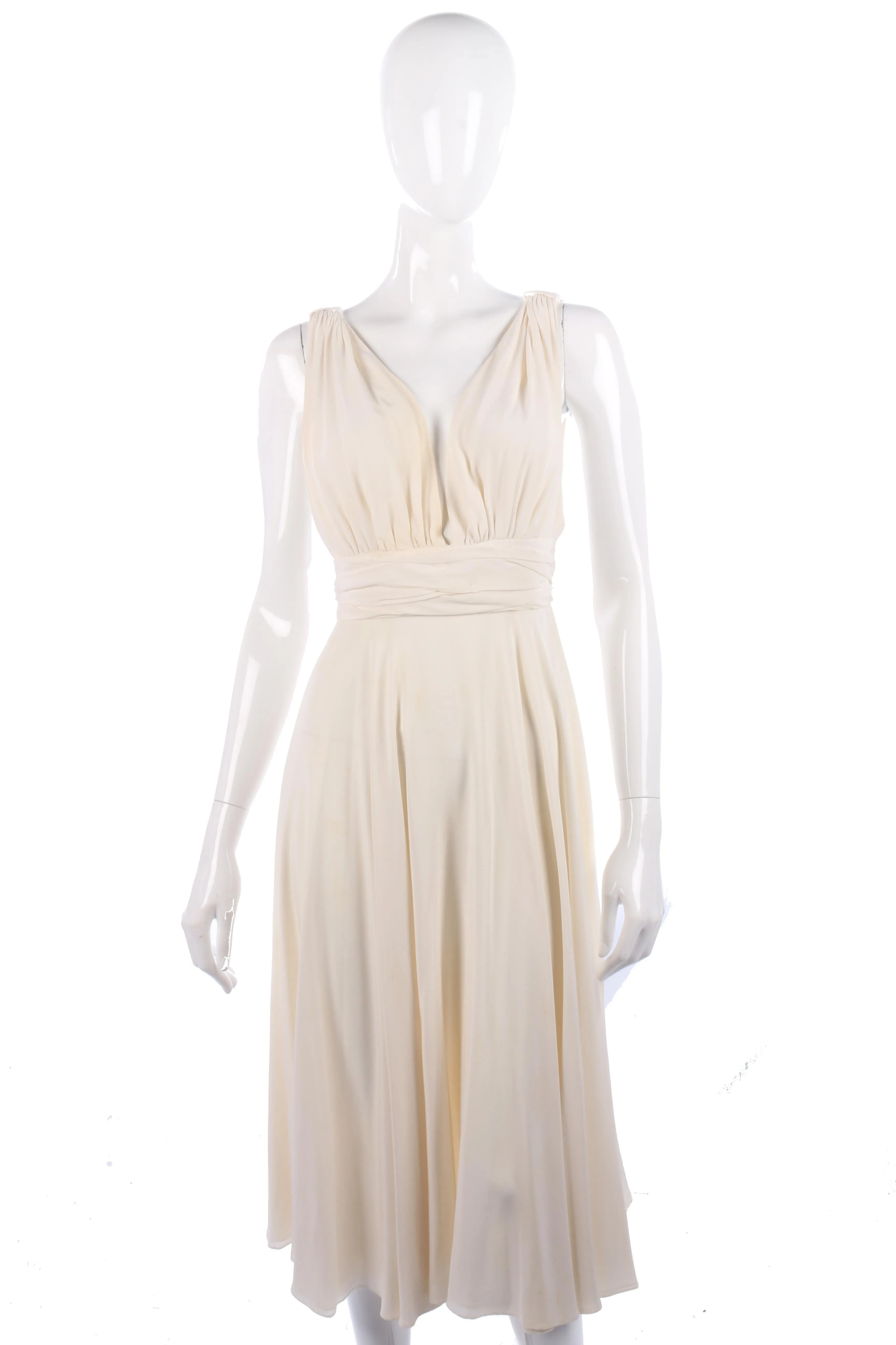 Fabulous vintage Marion Roach cream silk dress size S