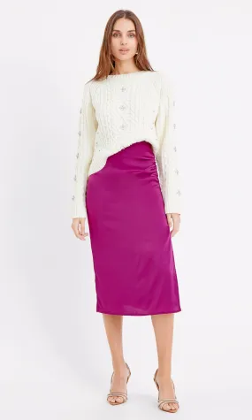 Faye Textured Slip Midi Skirt