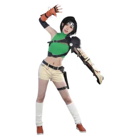 Final Fantasy VII Yuffie Kisaragi Women Green Set Party Carnival Halloween Cosplay Costume