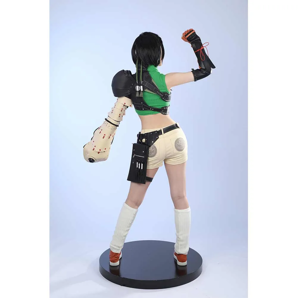 Final Fantasy VII Yuffie Kisaragi Women Green Set Party Carnival Halloween Cosplay Costume