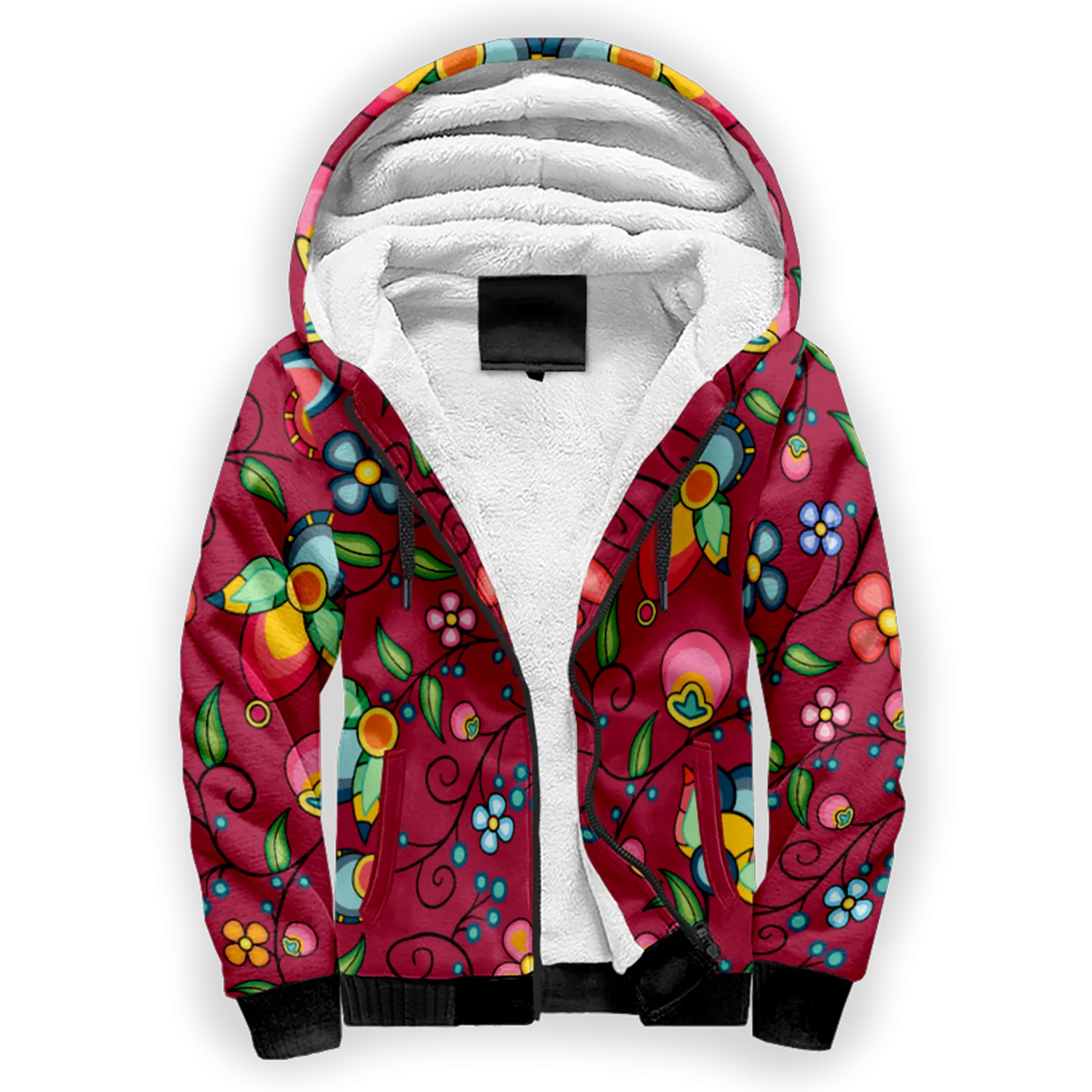 Floral Bounty Magenta Sherpa Hoodie