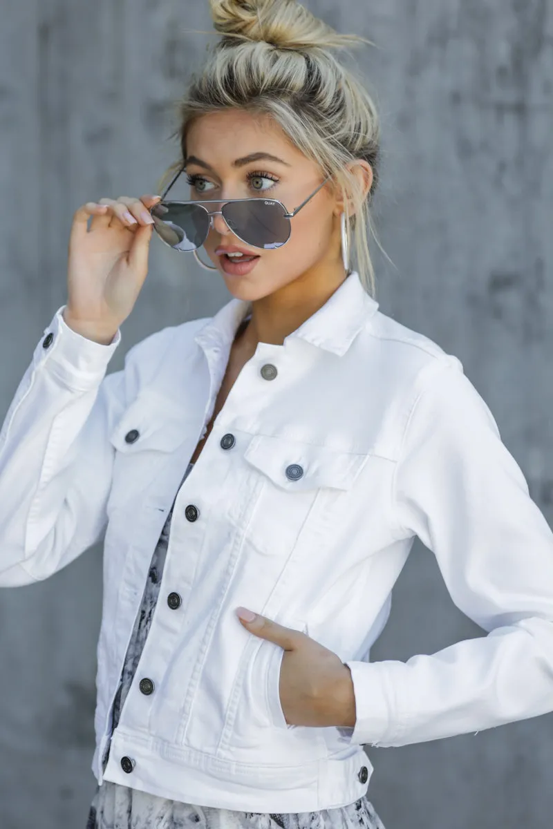 Framed By Love White Denim Jacket