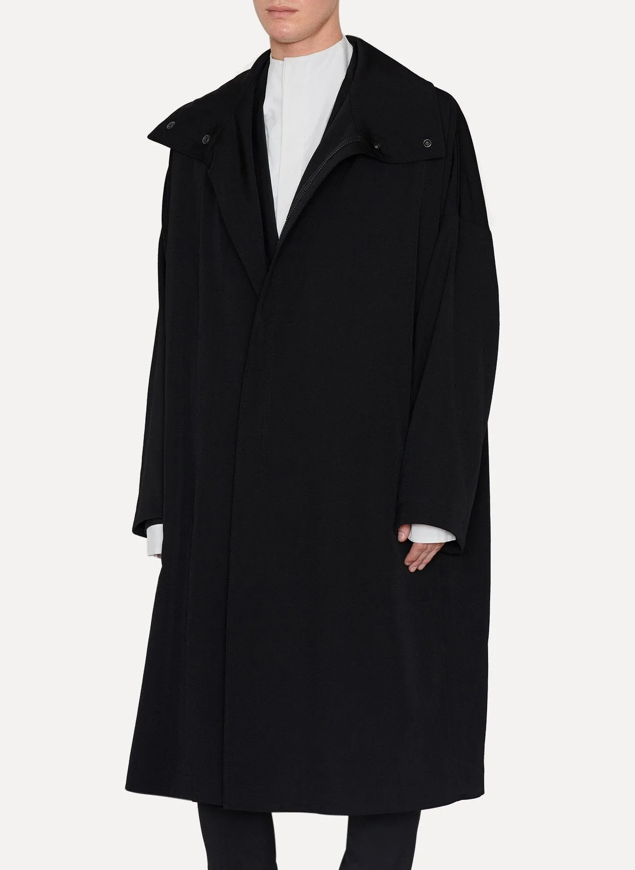 Gabardine Stand Collar Coat