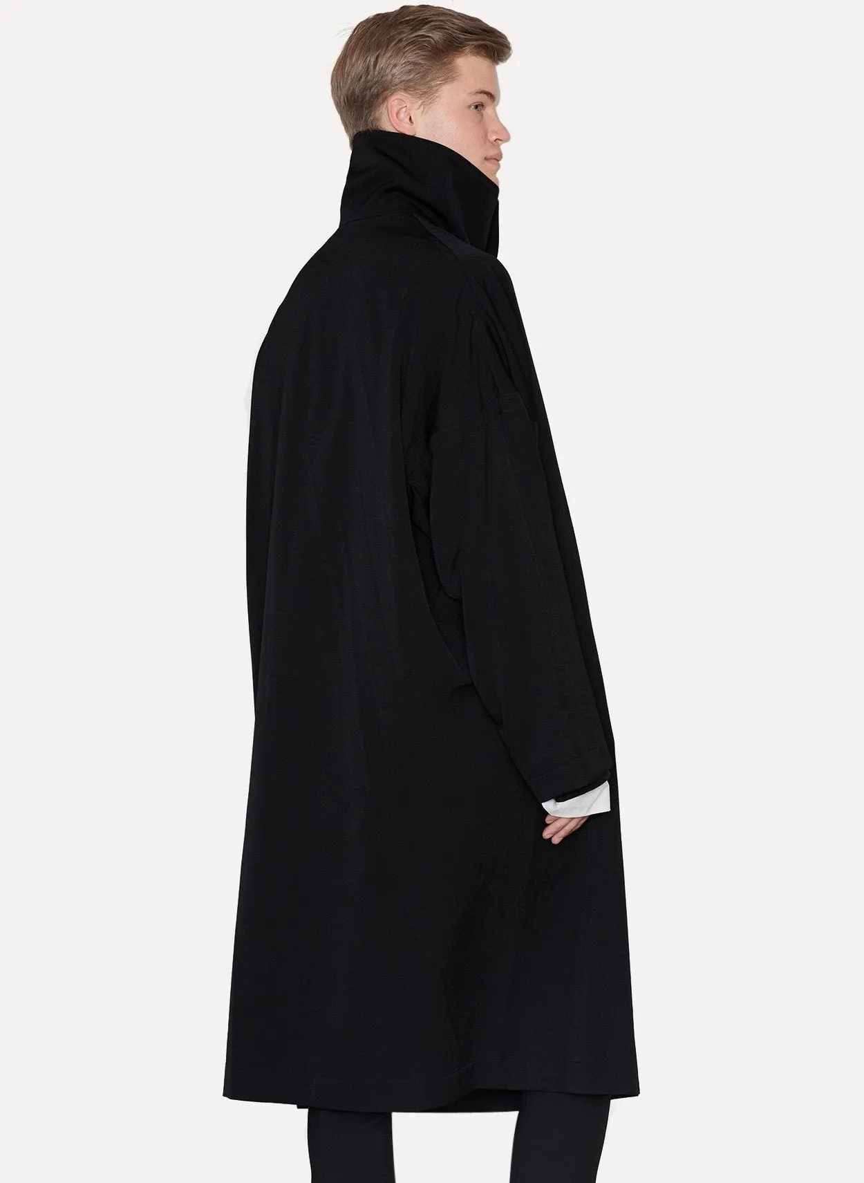 Gabardine Stand Collar Coat