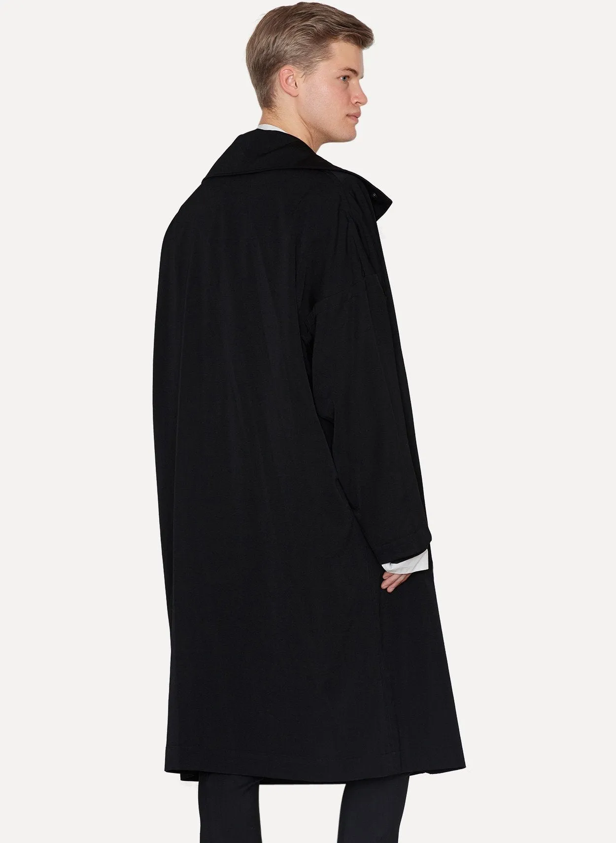 Gabardine Stand Collar Coat