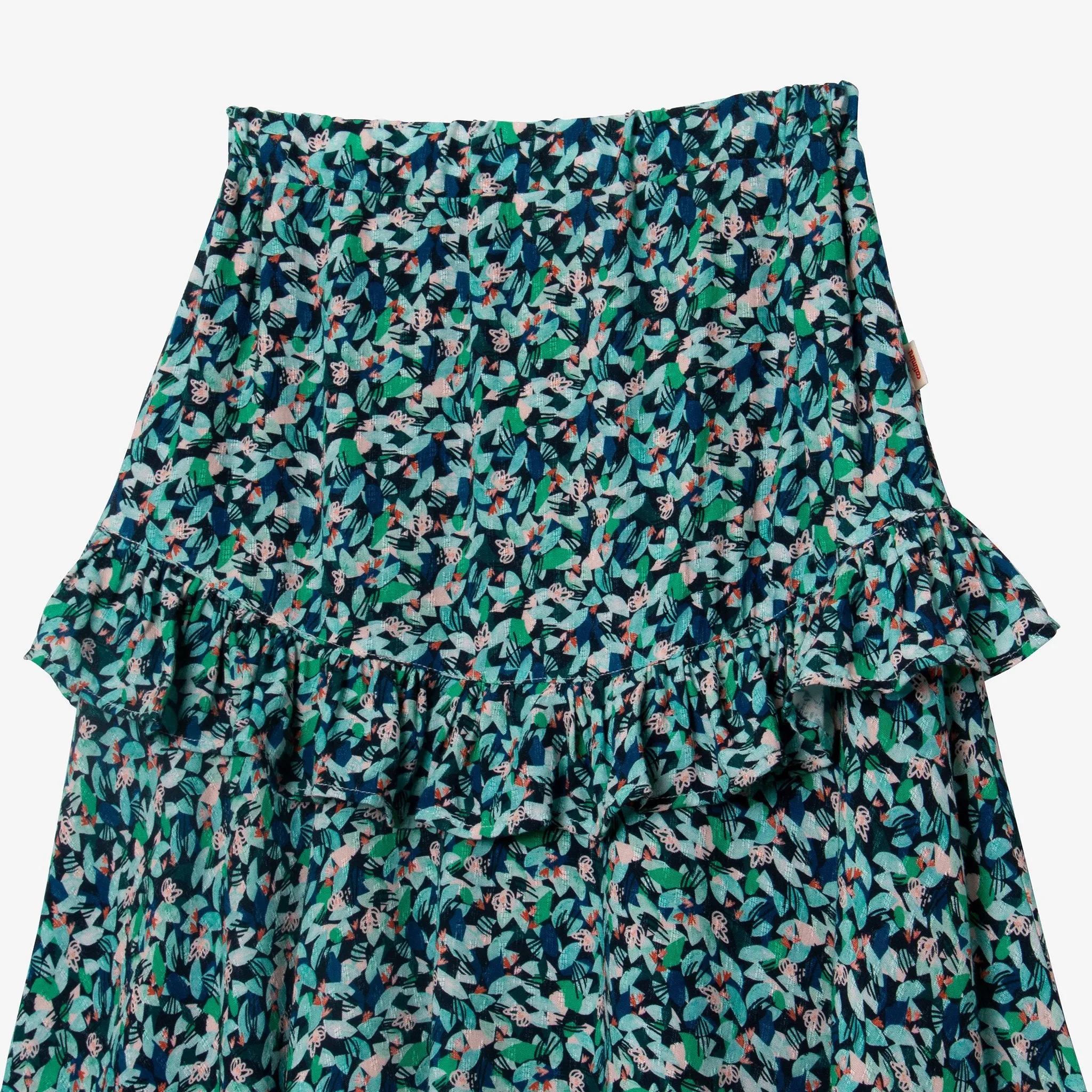 Girl midi floral ruffle skirt