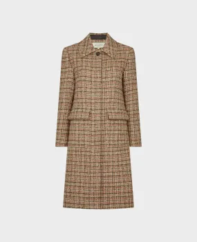 Halstead Check Wool Mohair Blend Coat