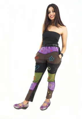 Handmade Hippie Boho Cotton Hippie Patchwork Pants Leggings Size S/M to L/XL