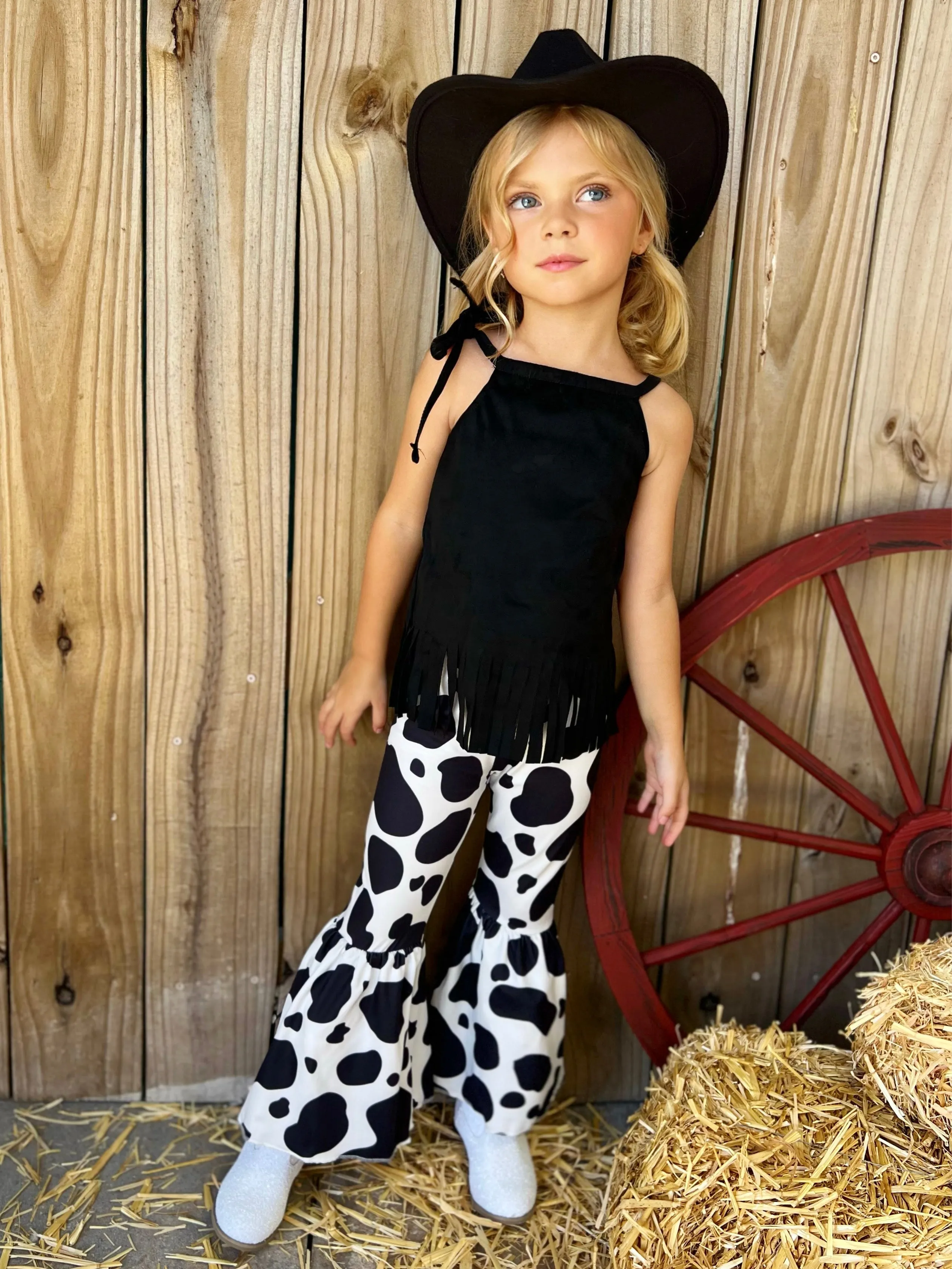 Have A Cow Print Flare Pants Set