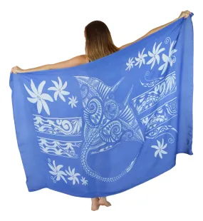 Hawaiian Manta | Tahitian | Blue Beach Wrap | Pareo