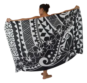 Hawaiian Tribal | Hibiscus Sarong | Black Sarong | Pareo