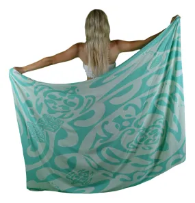 Hawaiian Tribal | Island Turtle  | Green Sarong | Pareo