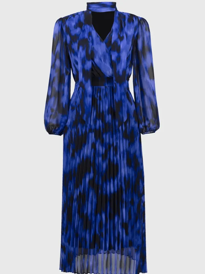 Joseph Ribkoff Chiffon Abstract Print Midi Dress 244924 Col 3296