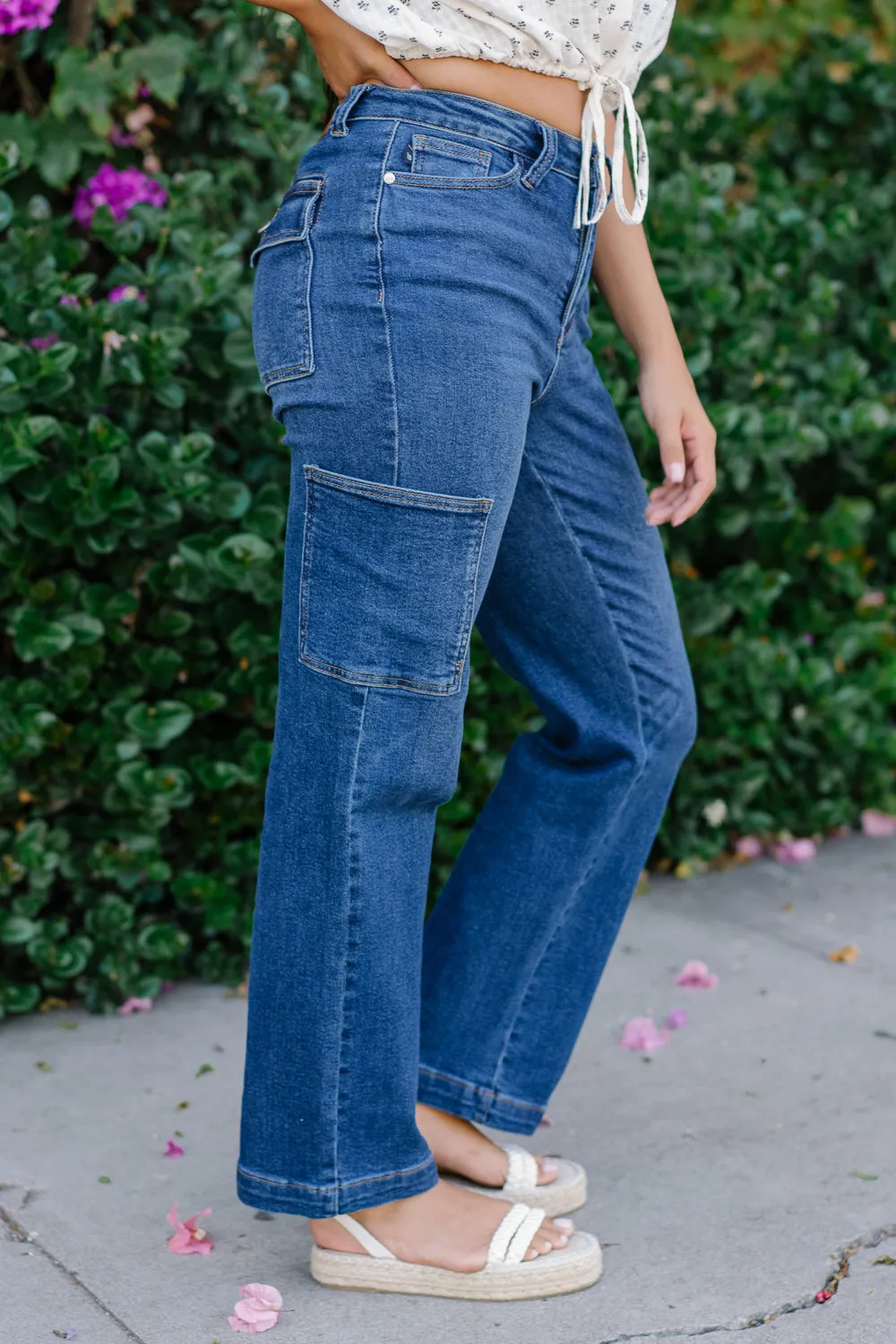 Judy Blue Reg/Plus High Rise Cargo Wide Leg Jeans