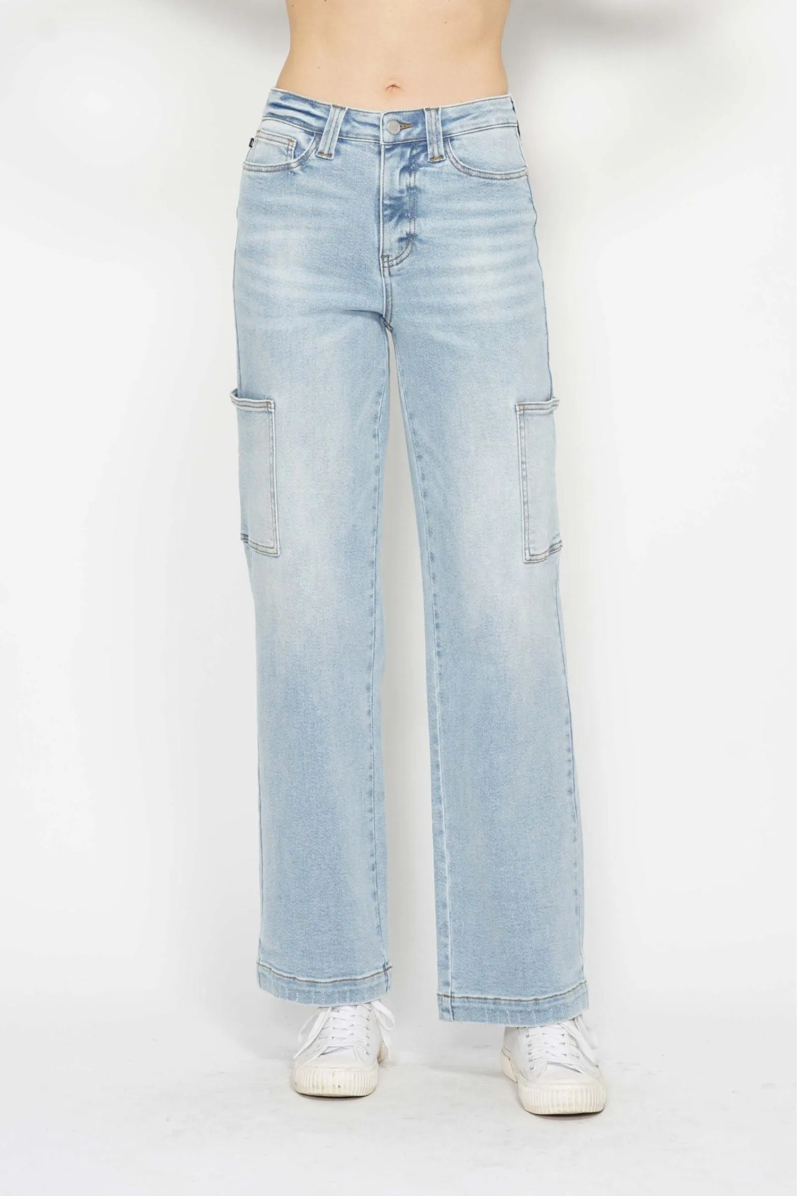 Judy Blue Reg/Plus High Waist Cargo Wide Leg Jeans