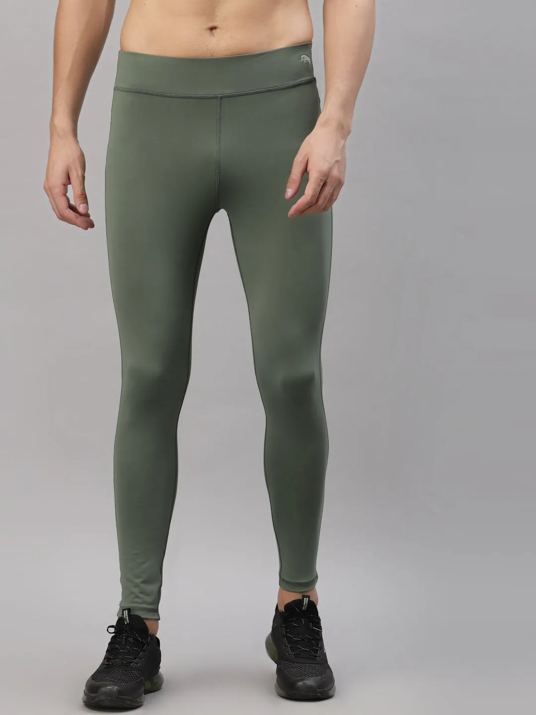 JUMP USA Men Duck Green Rapid Dry-Fit Solid Training Tights