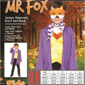 Kids Karnival Deluxe Roald Dahl Mr Fox Boy Costume