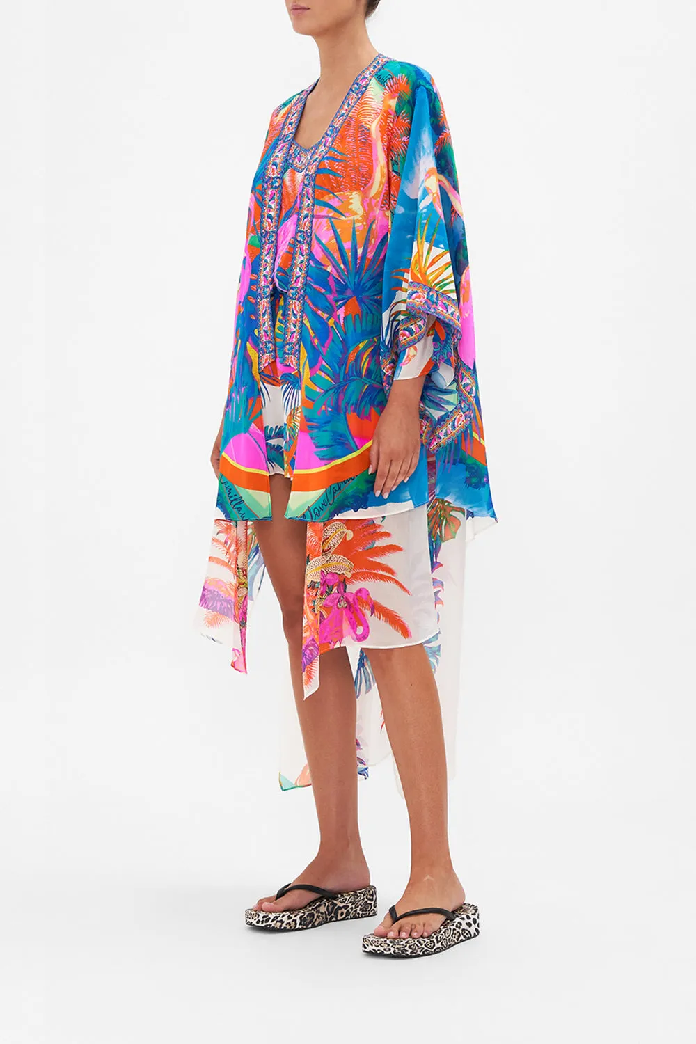 KIMONO WITH LONG UNDERLAYER FLAMENCO FLAMINGO