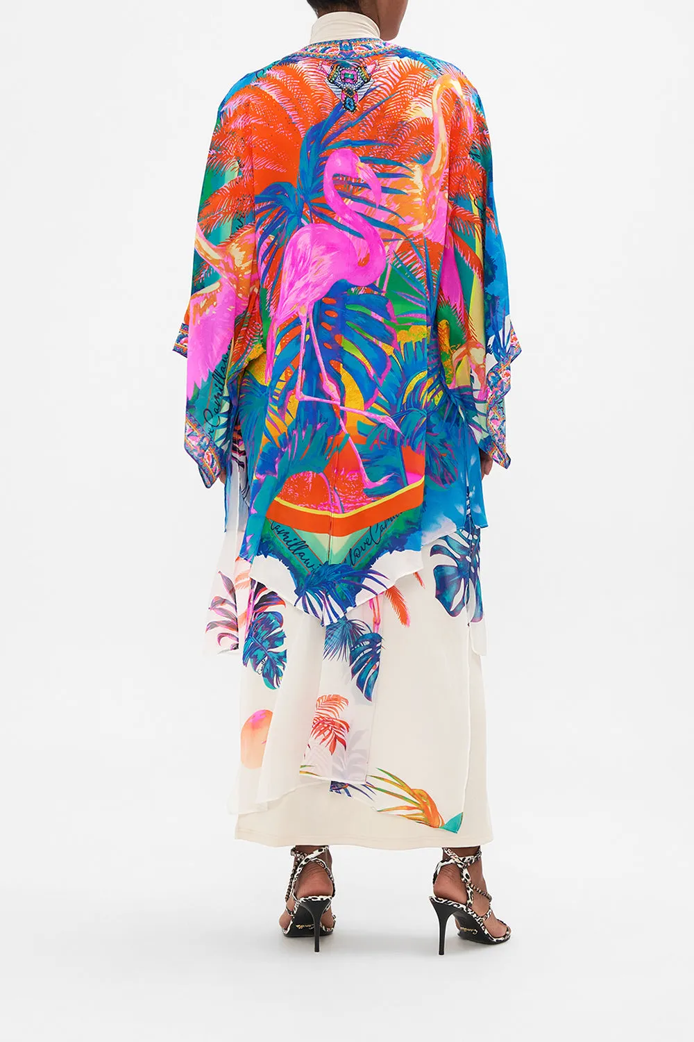 KIMONO WITH LONG UNDERLAYER FLAMENCO FLAMINGO