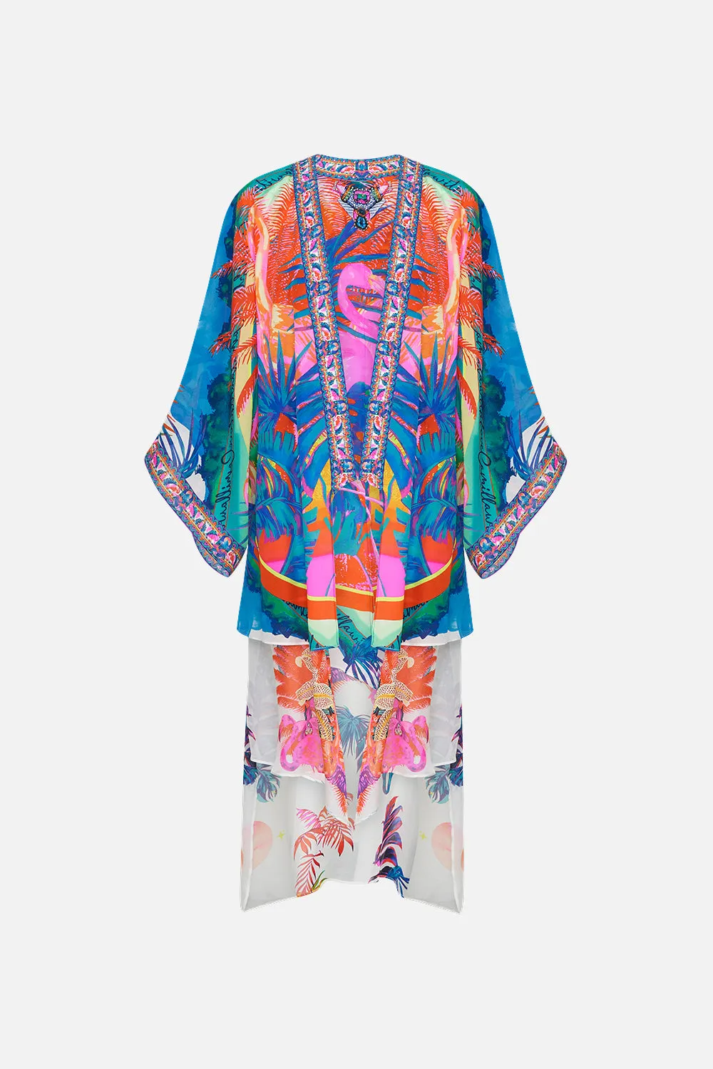 KIMONO WITH LONG UNDERLAYER FLAMENCO FLAMINGO