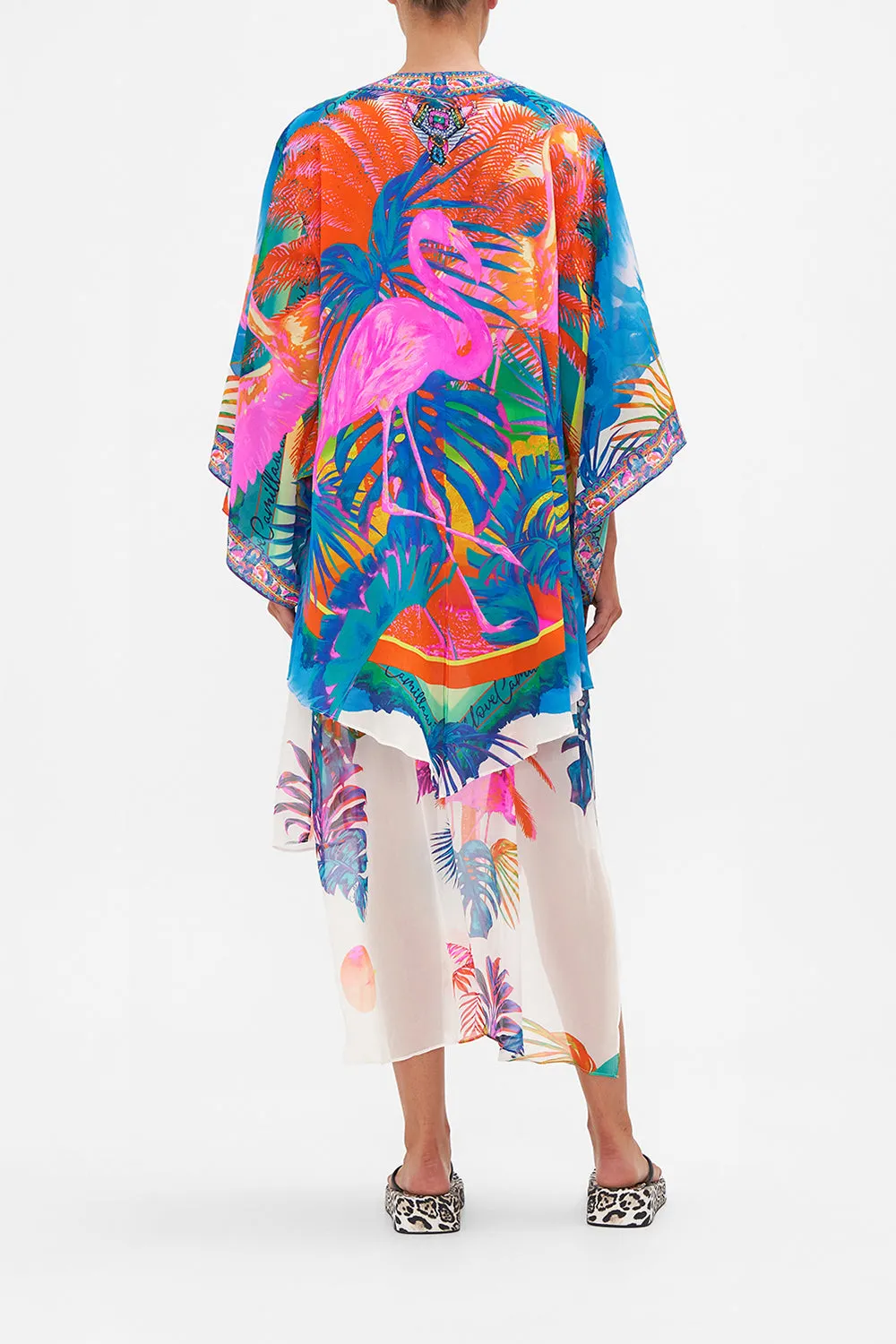 KIMONO WITH LONG UNDERLAYER FLAMENCO FLAMINGO