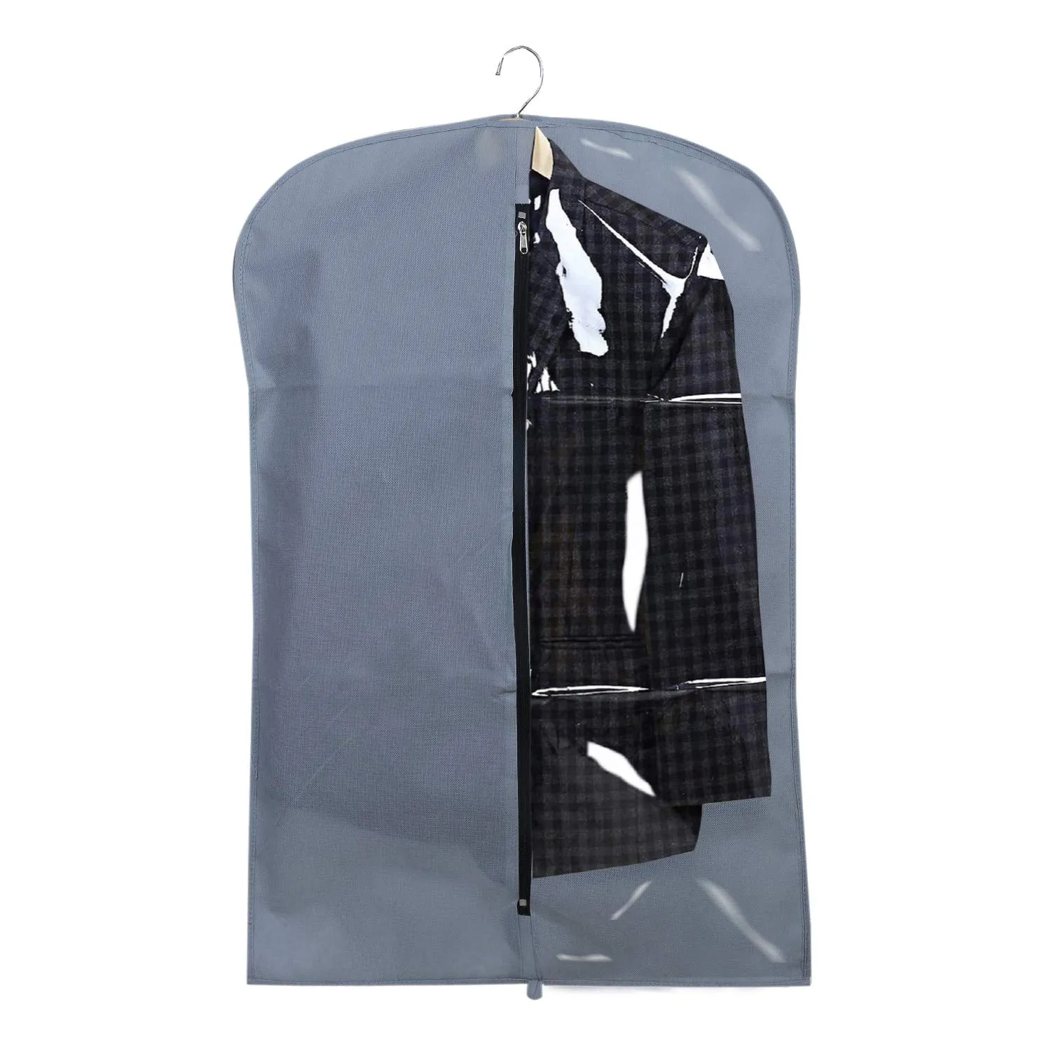 Kuber Industries 6 Pieces Half Transparent Non Woven Men's Coat Blazer Suit Cover (Grey & Black & Royal Blue) -CTKTC41564