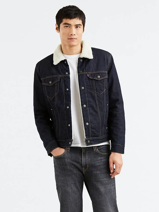 Levis Strauss & Co SHERPA TRUCKER JACKET Men’s - DARK WASH