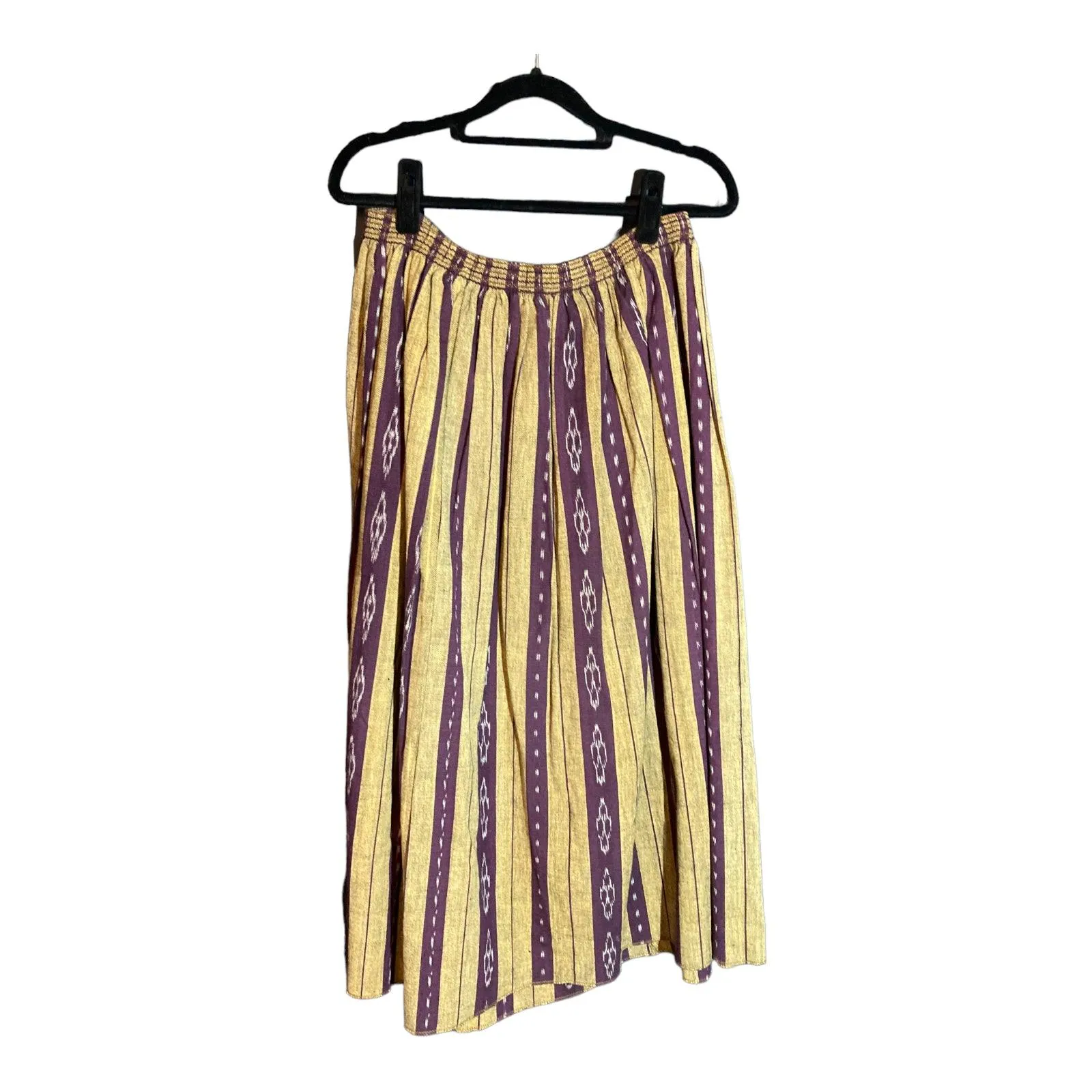 Liberty Cotton Mustard & Purple Skirt UK Size 12