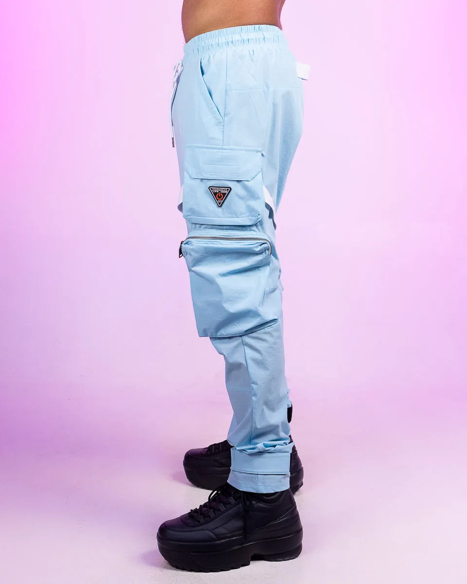 Light Blue Strap Cargo Pants