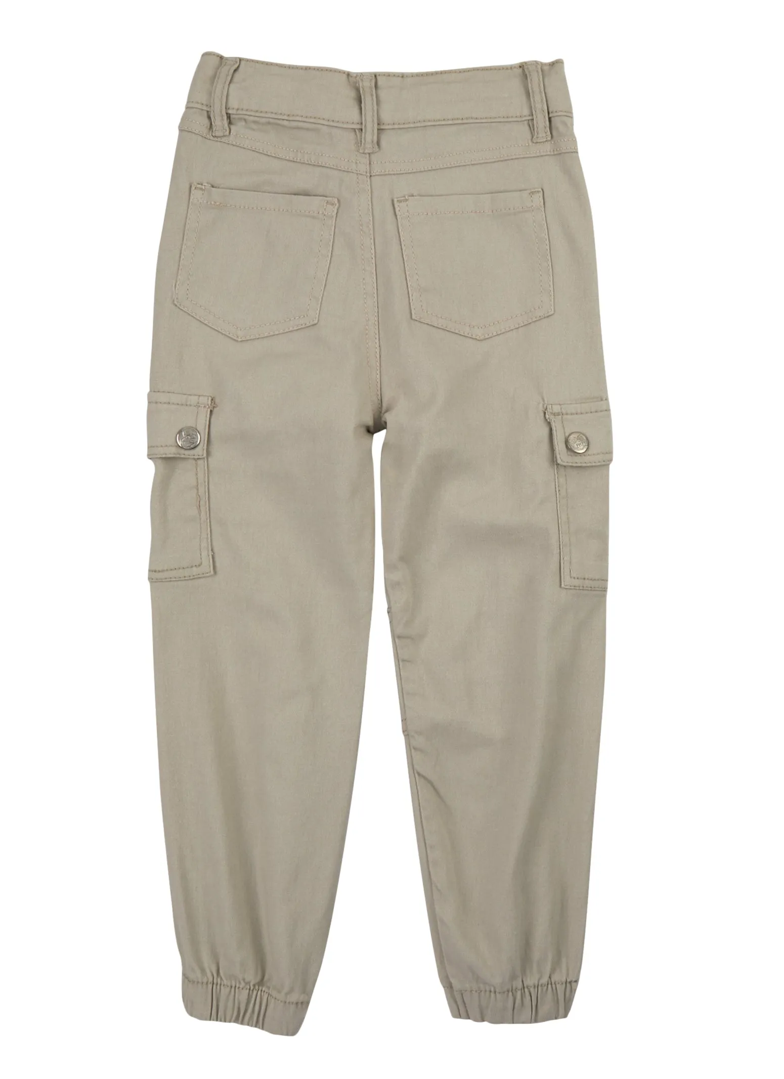 Little Girls Twill Cargo Joggers