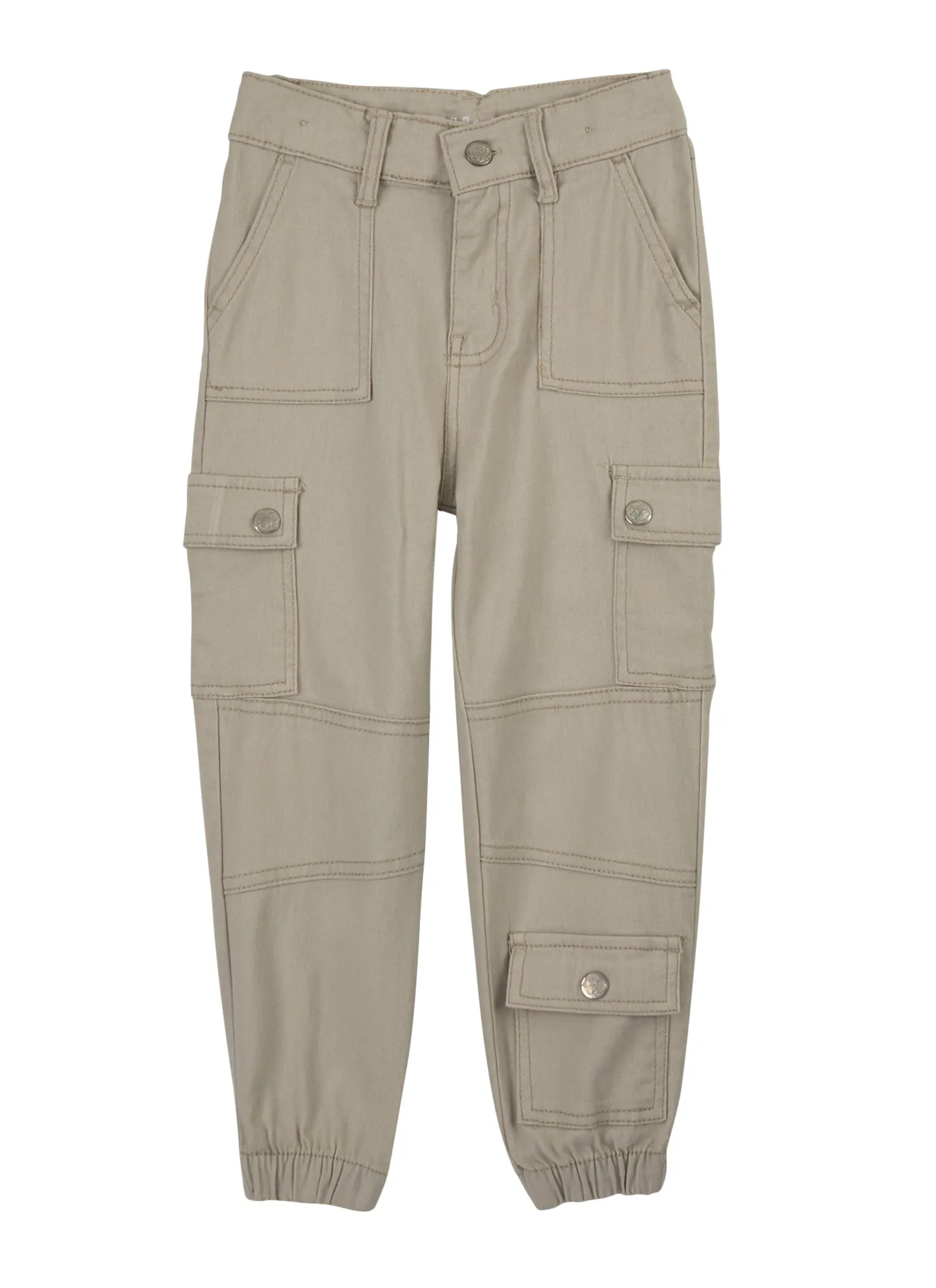 Little Girls Twill Cargo Joggers