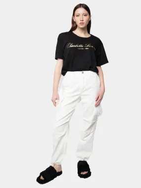 MADRID - Cargo Pants White Feather Marabù White