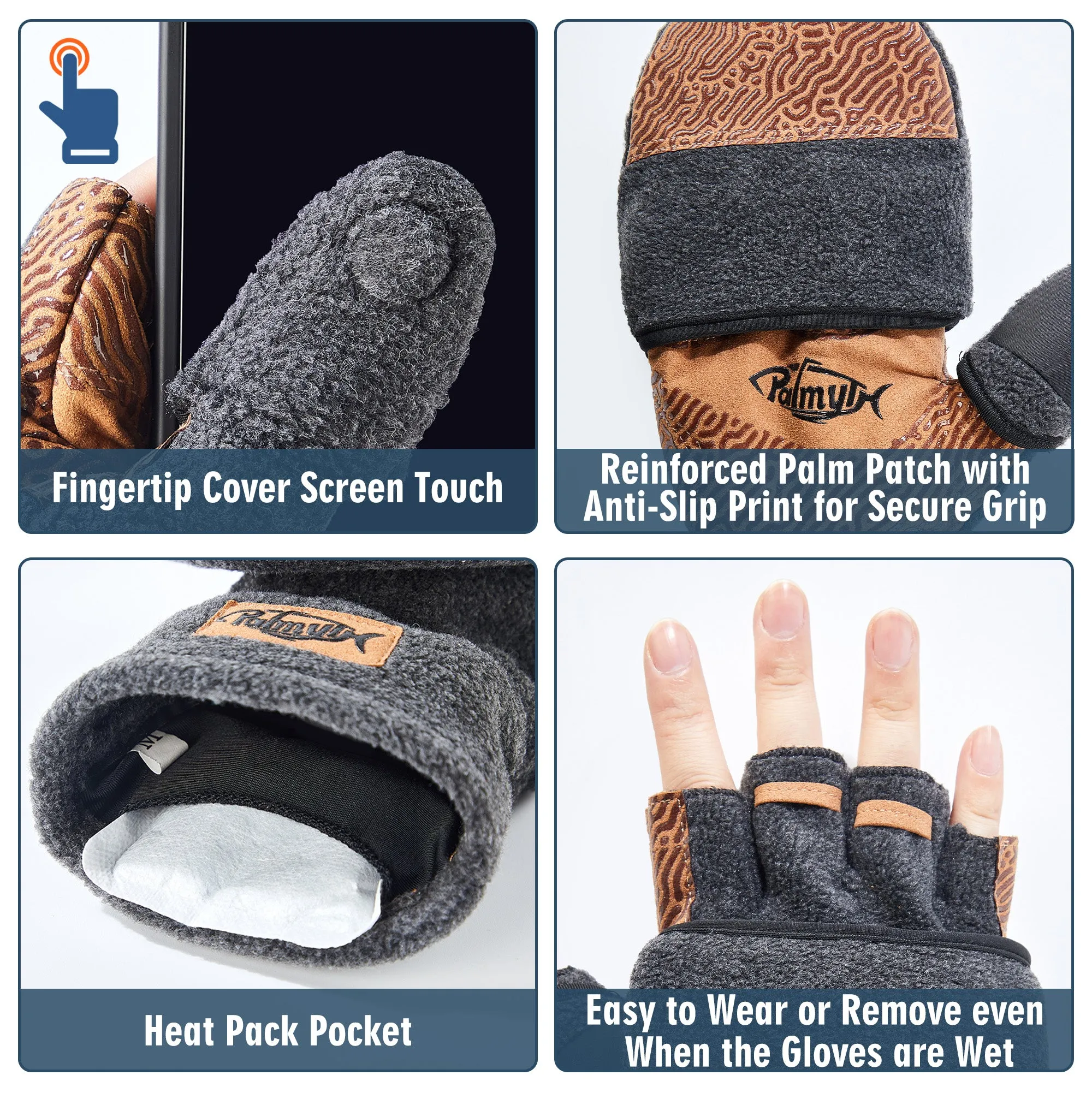 Magnets Convert Fleece Mittens