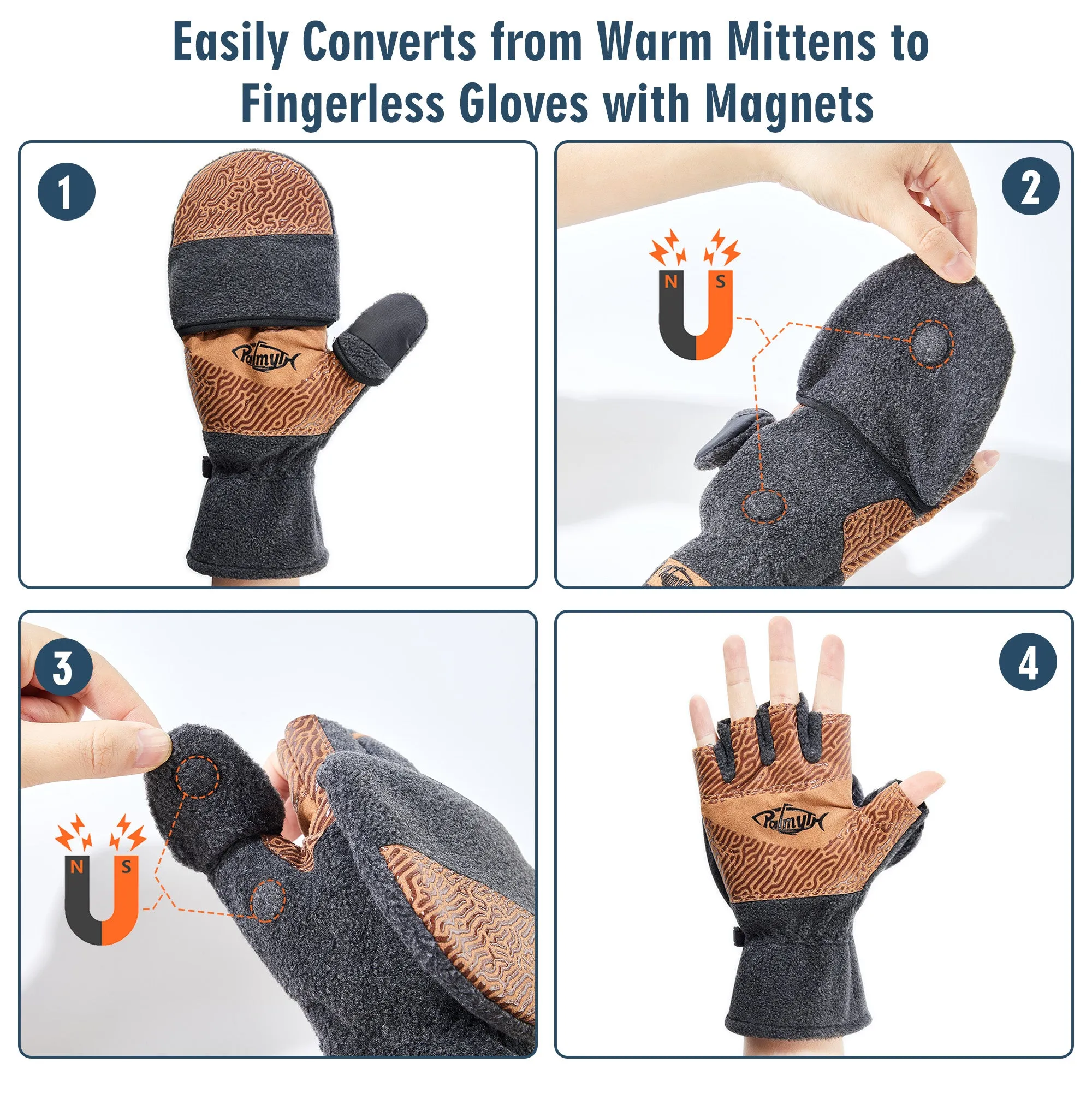 Magnets Convert Fleece Mittens