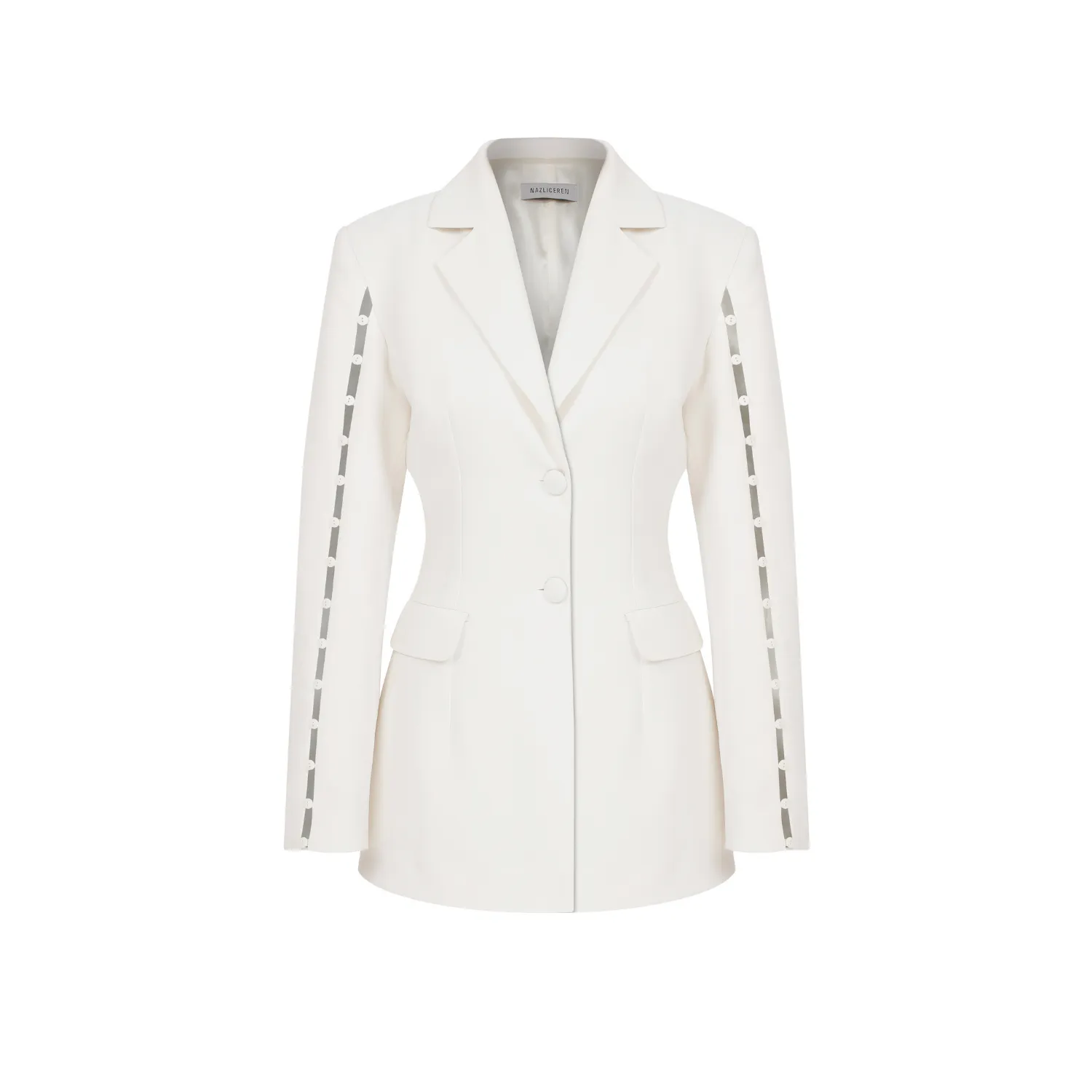 Marylebone Fitted Crepe Blazer in Vanilla Ice