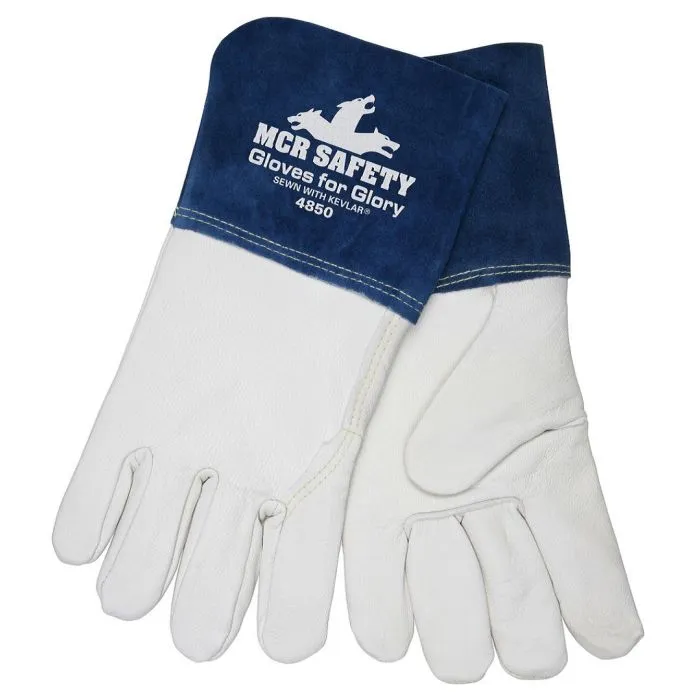 MCR Safety Gloves For Glory 4850M Premium Grain Goatskin Leather Welding Work Gloves, Medium, 1 Dozen