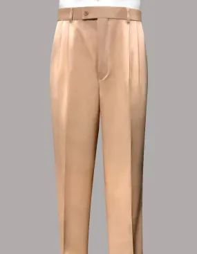 Men's Regular Fit Pants 100% Fine Wood Pleasted | Peach | PA-200A