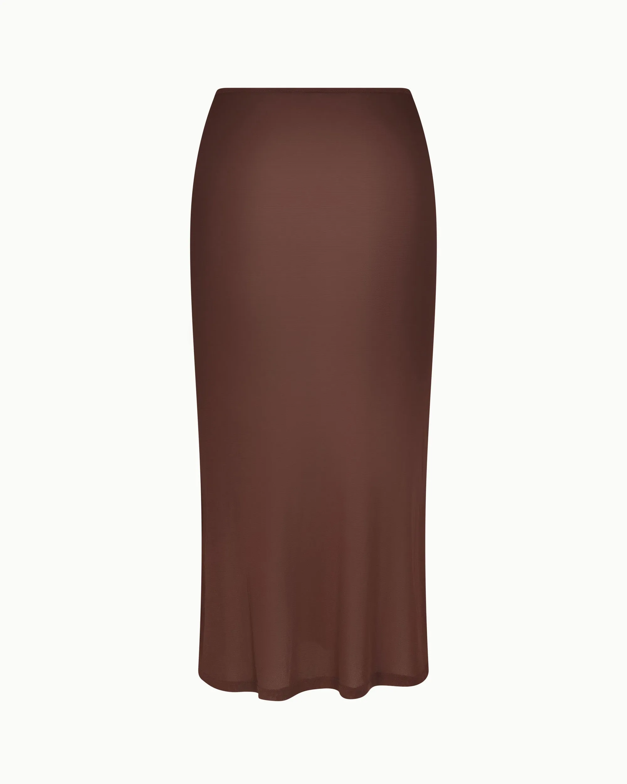 Mesh Midi Skirt | Chocolate