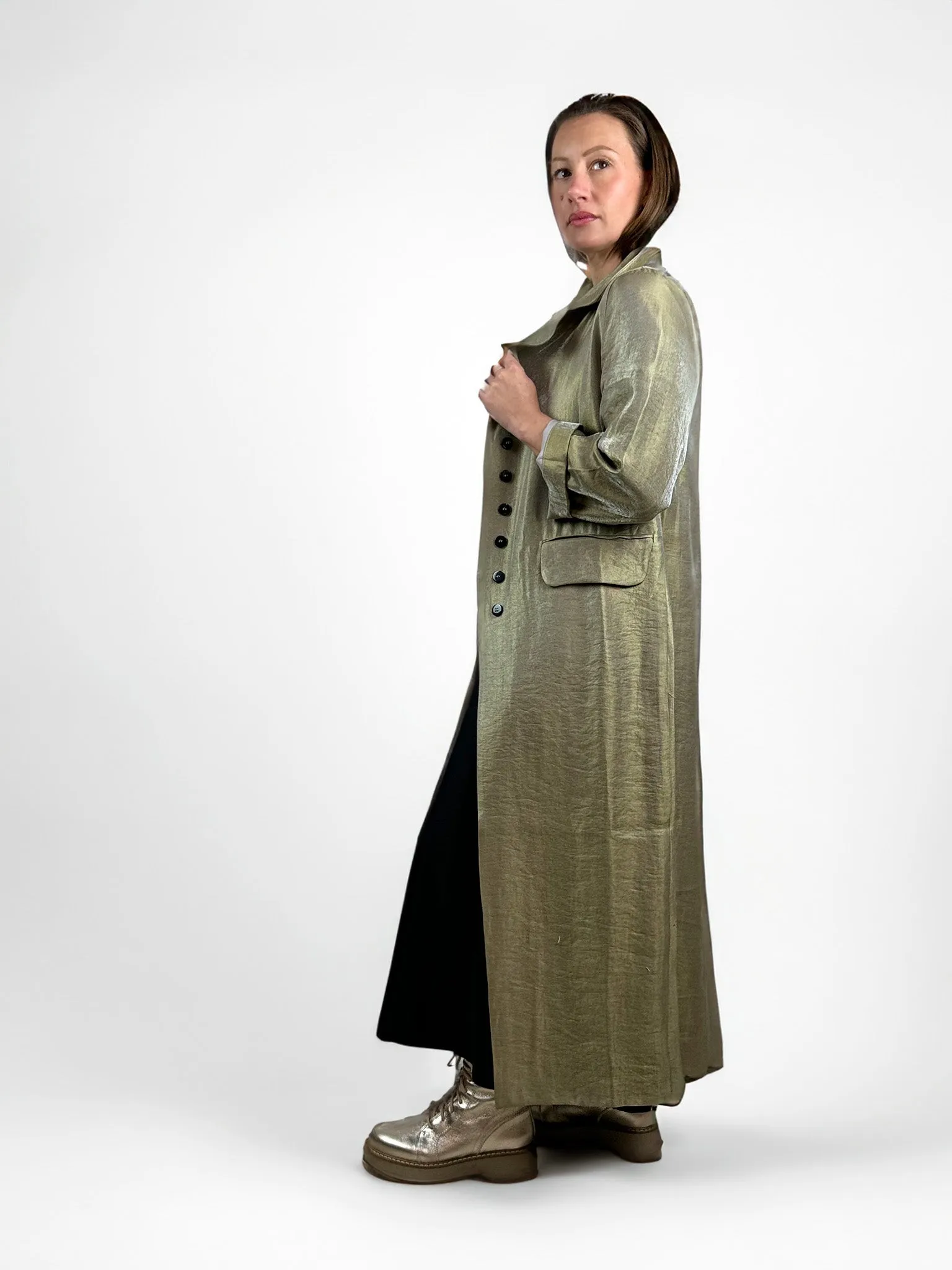 Metallic Longline Coat