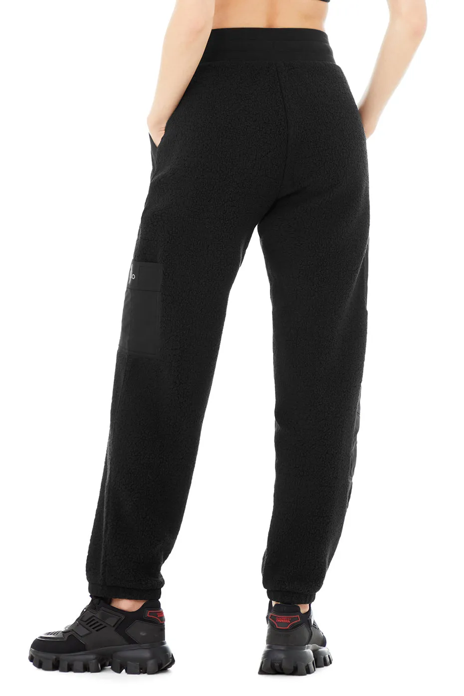 Micro Sherpa High-Waist Solstice Sweatpant - Black