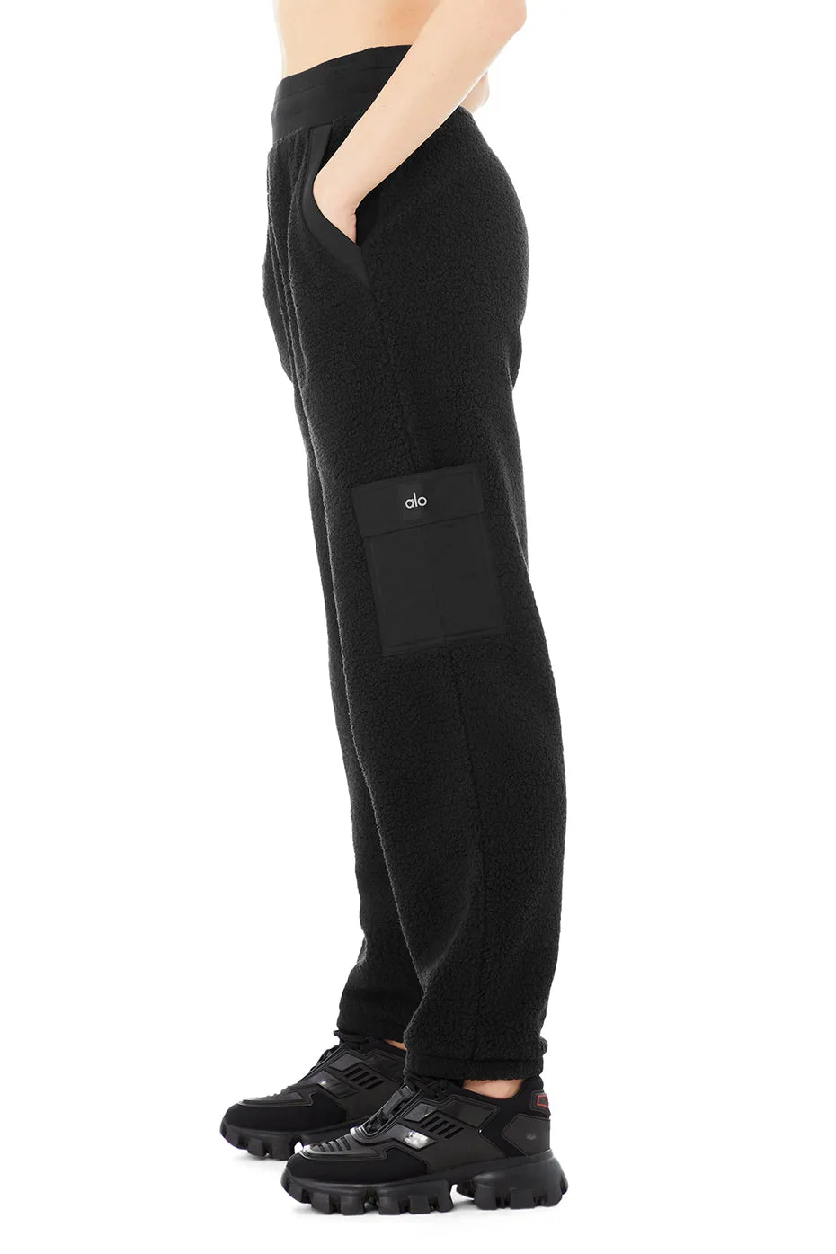 Micro Sherpa High-Waist Solstice Sweatpant - Black