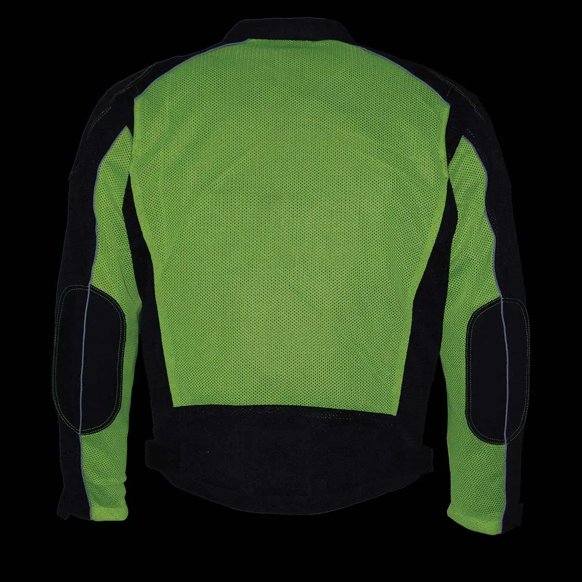 Milwaukee Leather MPM1790 Men's Black and Neon Green Hi Vis Mesh Racer