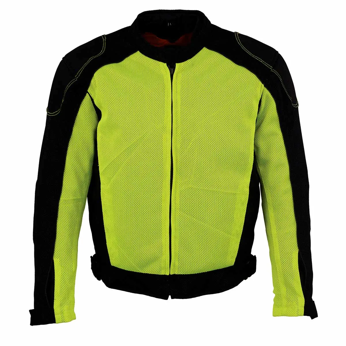 Milwaukee Leather MPM1790 Men's Black and Neon Green Hi Vis Mesh Racer